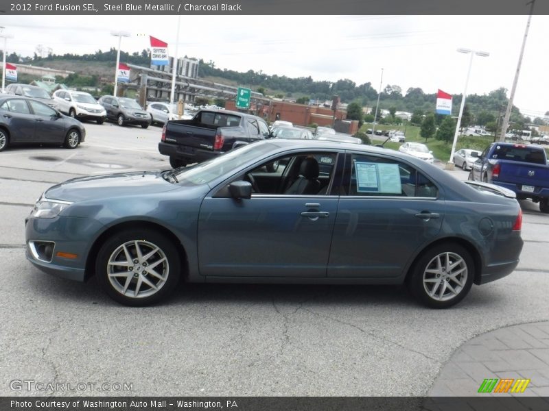 Steel Blue Metallic / Charcoal Black 2012 Ford Fusion SEL