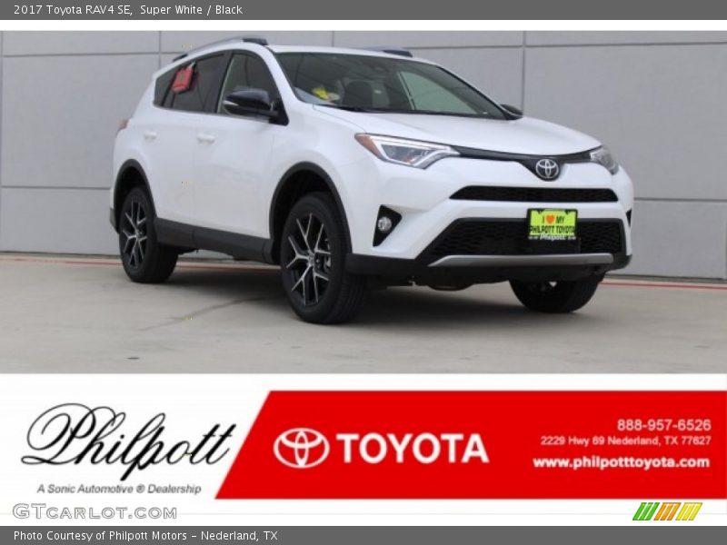 Super White / Black 2017 Toyota RAV4 SE