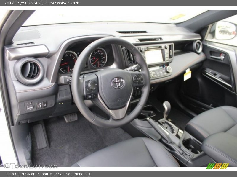 Super White / Black 2017 Toyota RAV4 SE