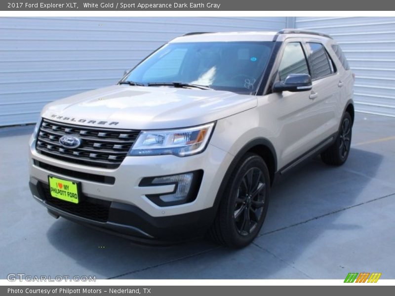 White Gold / Sport Appearance Dark Earth Gray 2017 Ford Explorer XLT