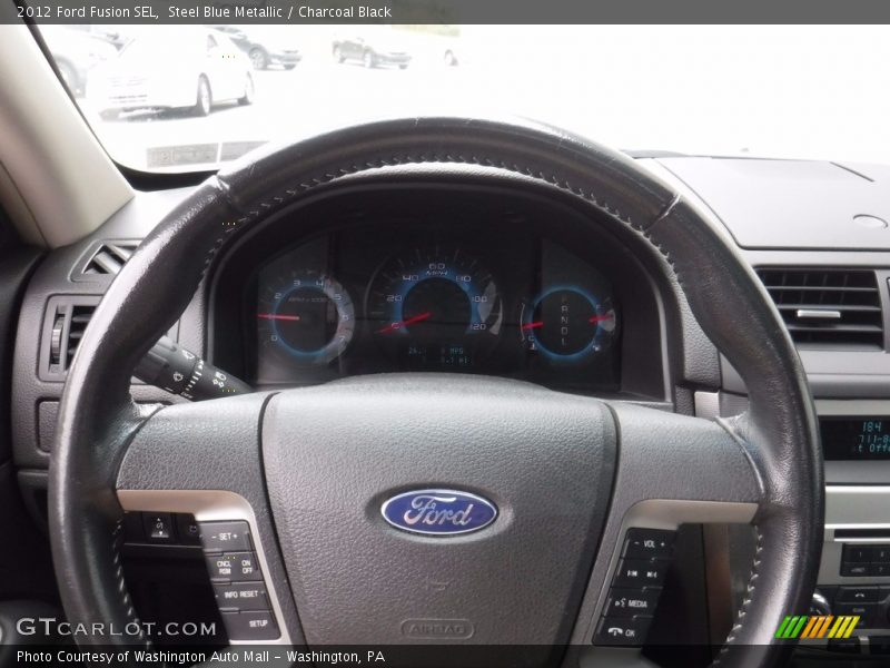 Steel Blue Metallic / Charcoal Black 2012 Ford Fusion SEL
