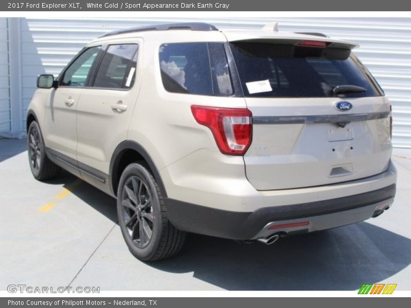 White Gold / Sport Appearance Dark Earth Gray 2017 Ford Explorer XLT