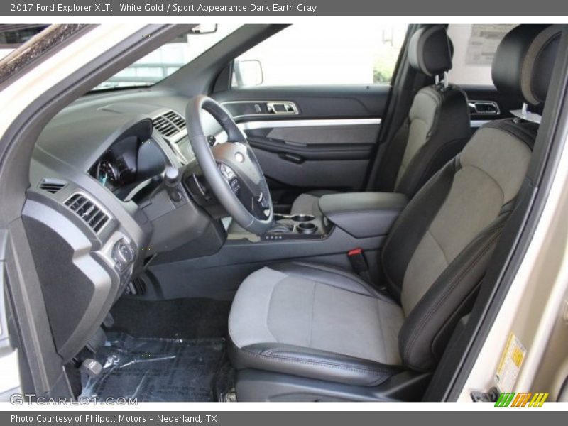 White Gold / Sport Appearance Dark Earth Gray 2017 Ford Explorer XLT