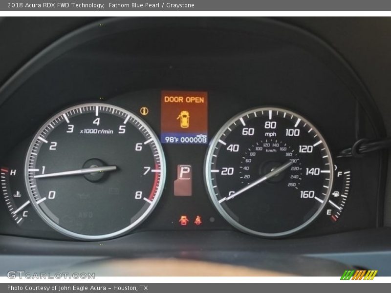 Fathom Blue Pearl / Graystone 2018 Acura RDX FWD Technology