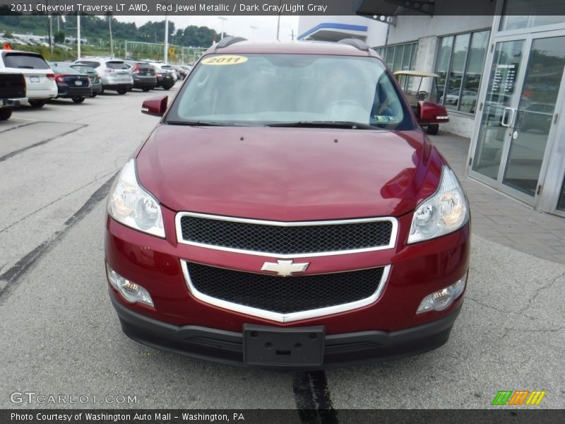 Red Jewel Metallic / Dark Gray/Light Gray 2011 Chevrolet Traverse LT AWD