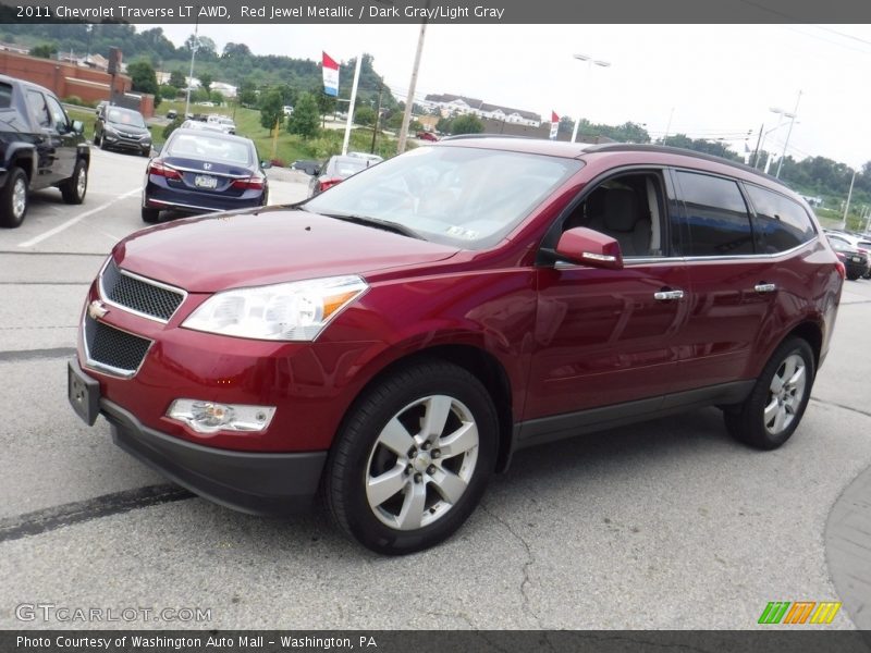 Red Jewel Metallic / Dark Gray/Light Gray 2011 Chevrolet Traverse LT AWD