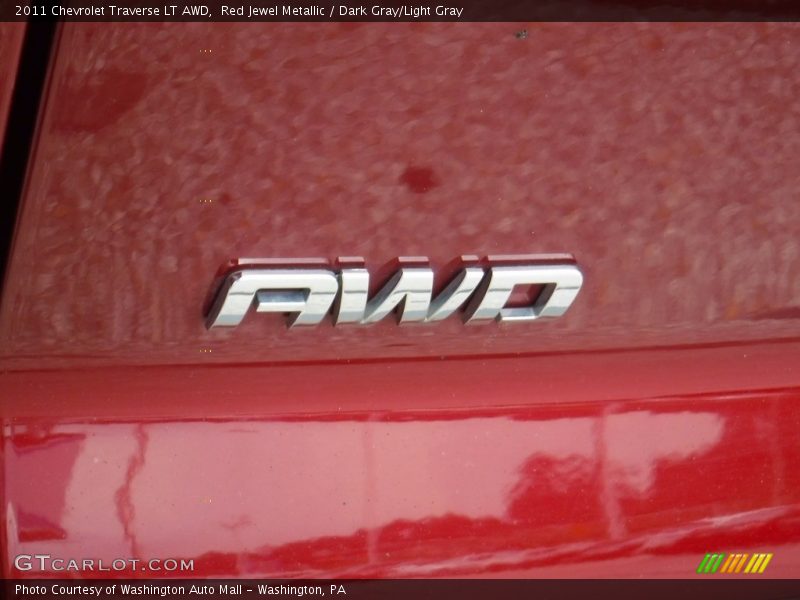 Red Jewel Metallic / Dark Gray/Light Gray 2011 Chevrolet Traverse LT AWD