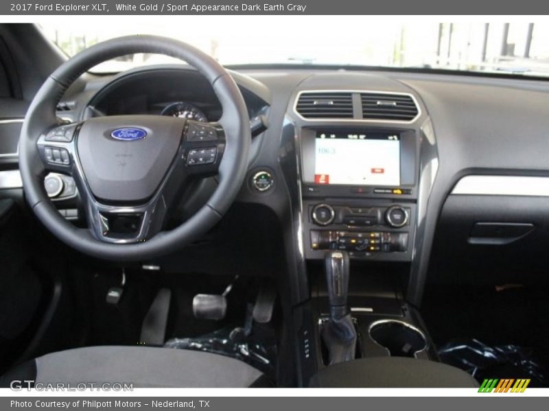 White Gold / Sport Appearance Dark Earth Gray 2017 Ford Explorer XLT