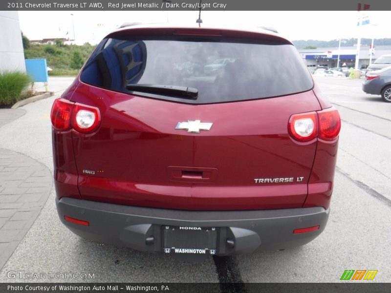 Red Jewel Metallic / Dark Gray/Light Gray 2011 Chevrolet Traverse LT AWD