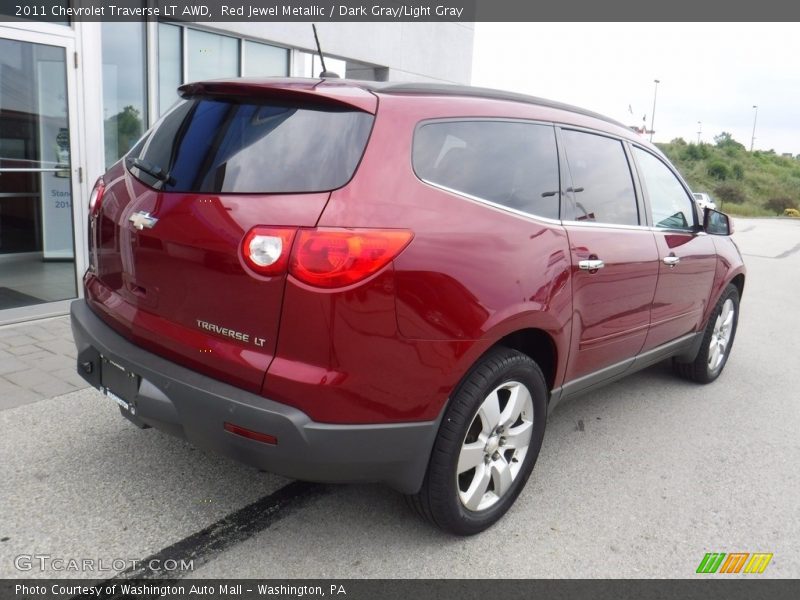 Red Jewel Metallic / Dark Gray/Light Gray 2011 Chevrolet Traverse LT AWD