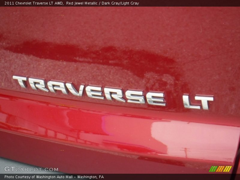 Red Jewel Metallic / Dark Gray/Light Gray 2011 Chevrolet Traverse LT AWD