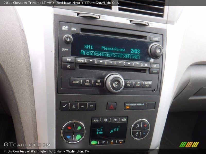 Red Jewel Metallic / Dark Gray/Light Gray 2011 Chevrolet Traverse LT AWD