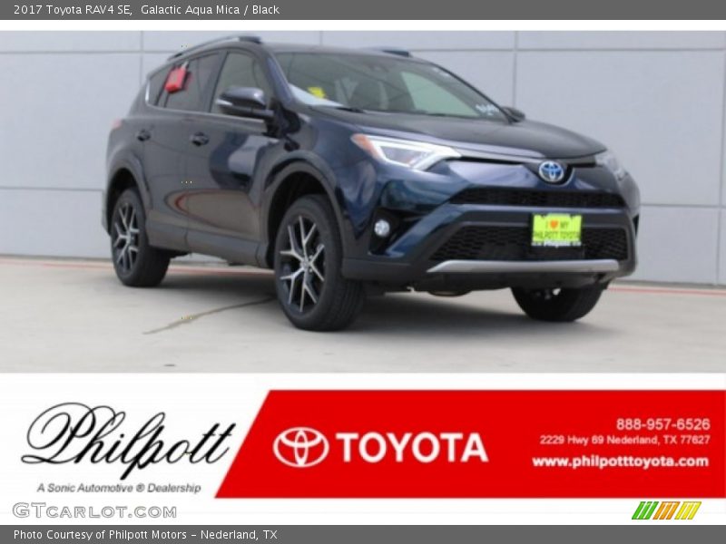 Galactic Aqua Mica / Black 2017 Toyota RAV4 SE