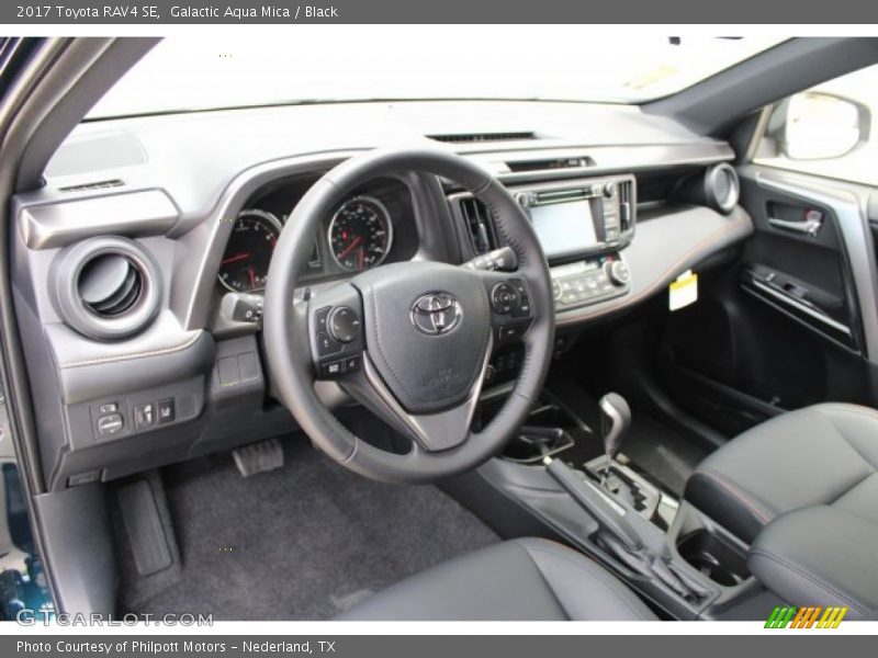 Galactic Aqua Mica / Black 2017 Toyota RAV4 SE