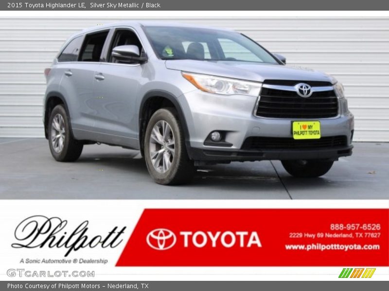 Silver Sky Metallic / Black 2015 Toyota Highlander LE