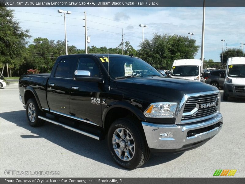 Brilliant Black Crystal Pearl / Black 2017 Ram 3500 Laramie Longhorn Crew Cab 4x4