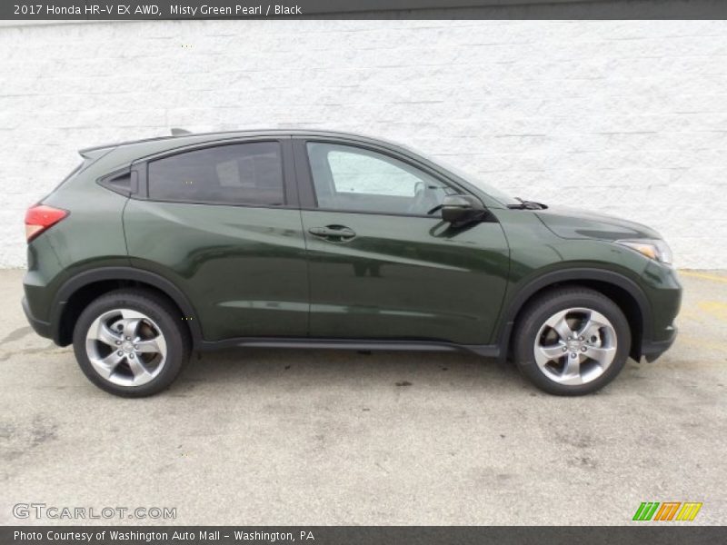 Misty Green Pearl / Black 2017 Honda HR-V EX AWD