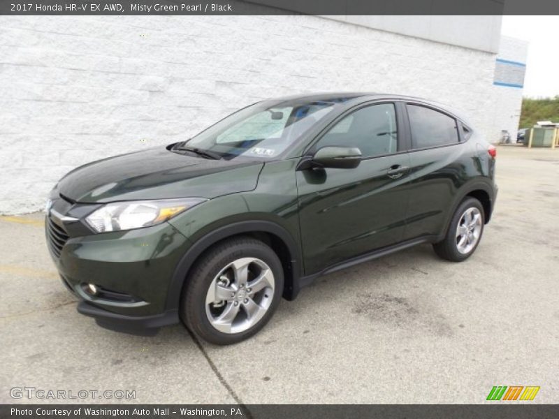 Misty Green Pearl / Black 2017 Honda HR-V EX AWD