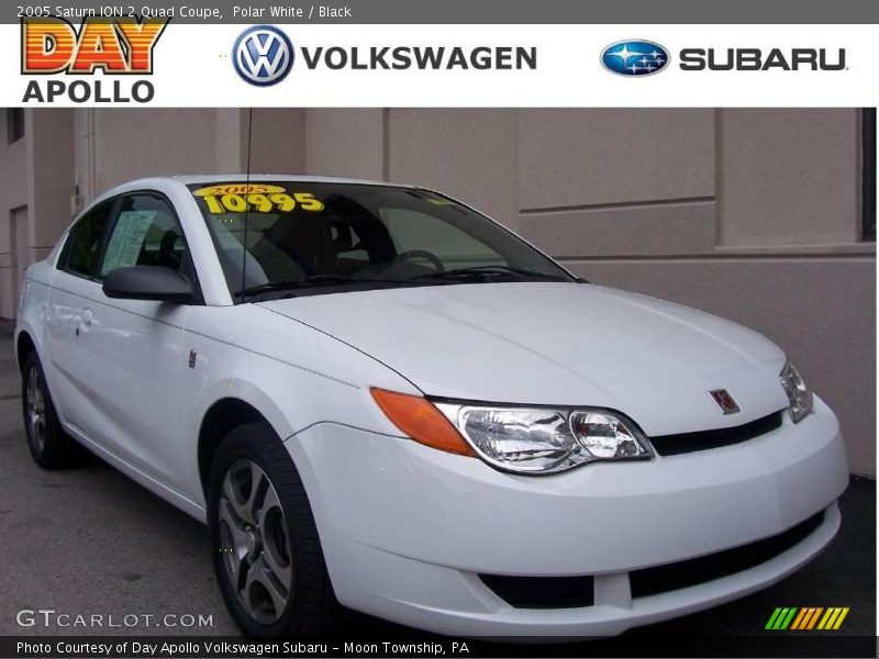 Polar White / Black 2005 Saturn ION 2 Quad Coupe