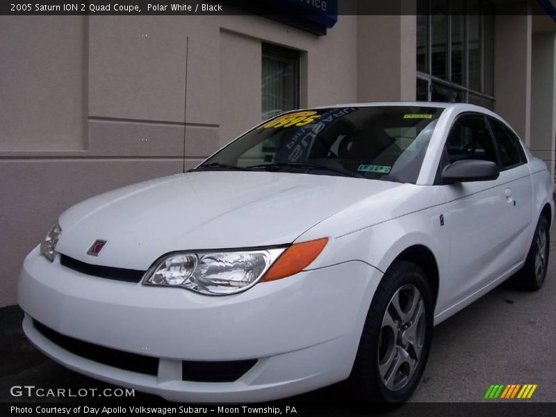 Polar White / Black 2005 Saturn ION 2 Quad Coupe