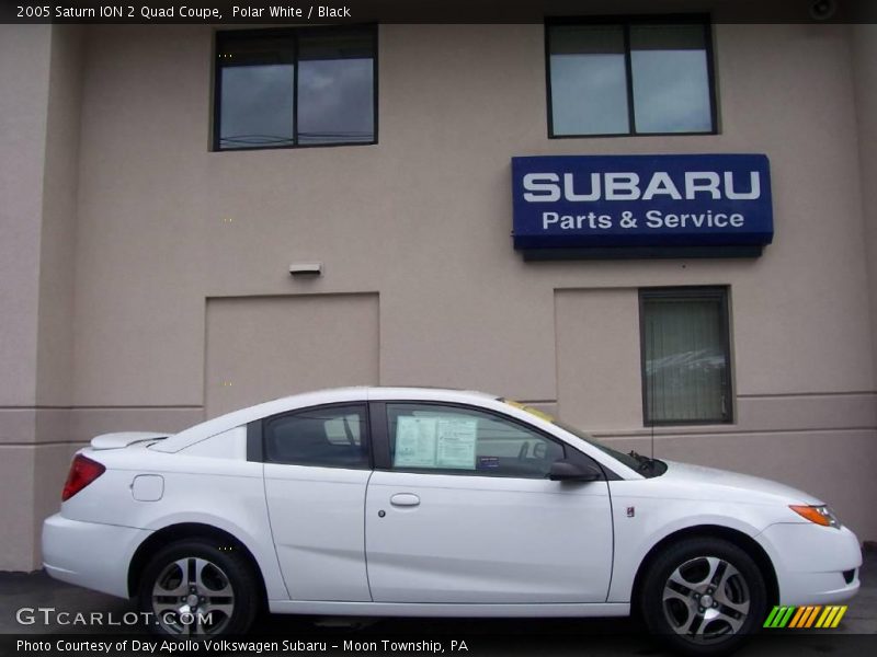 Polar White / Black 2005 Saturn ION 2 Quad Coupe