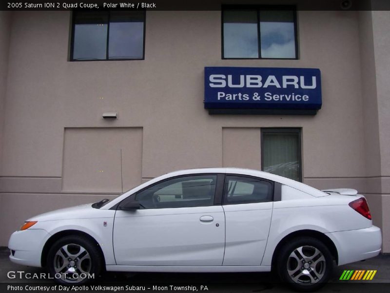 Polar White / Black 2005 Saturn ION 2 Quad Coupe