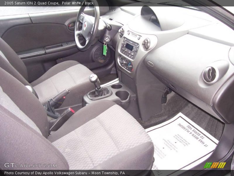 Polar White / Black 2005 Saturn ION 2 Quad Coupe