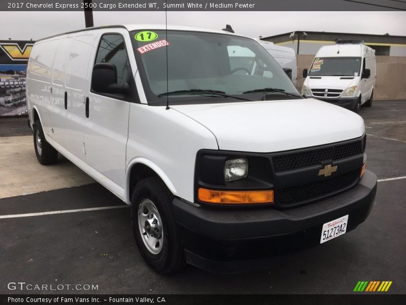 Summit White / Medium Pewter 2017 Chevrolet Express 2500 Cargo Extended WT