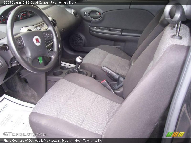 Polar White / Black 2005 Saturn ION 2 Quad Coupe
