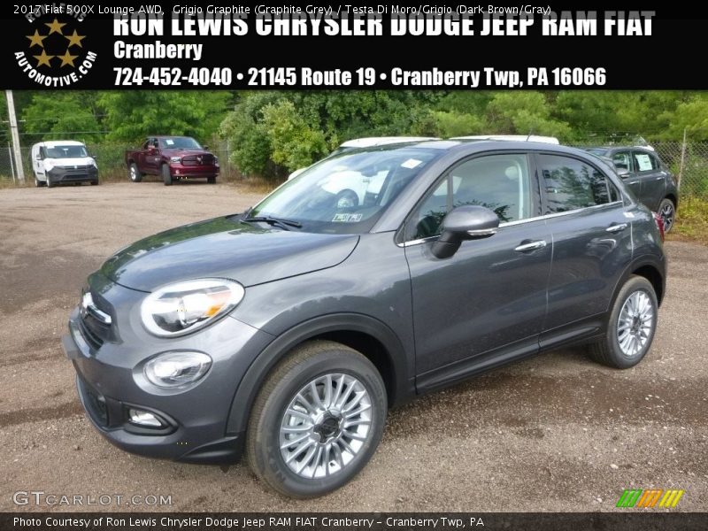 Grigio Graphite (Graphite Grey) / Testa Di Moro/Grigio (Dark Brown/Gray) 2017 Fiat 500X Lounge AWD