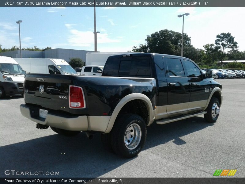 Brilliant Black Crystal Pearl / Black/Cattle Tan 2017 Ram 3500 Laramie Longhorn Mega Cab 4x4 Dual Rear Wheel