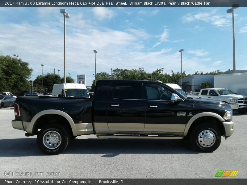Brilliant Black Crystal Pearl / Black/Cattle Tan 2017 Ram 3500 Laramie Longhorn Mega Cab 4x4 Dual Rear Wheel