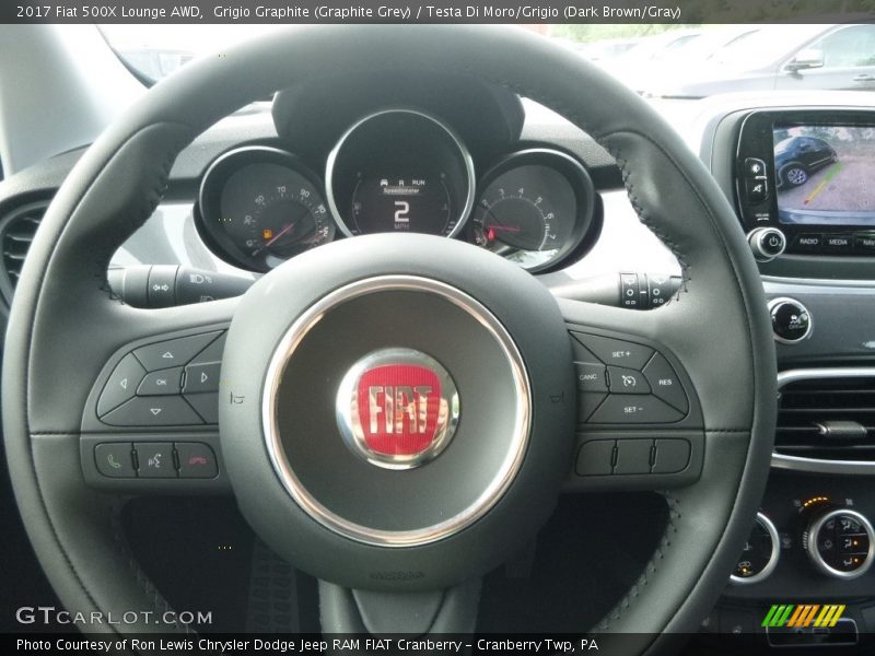 Grigio Graphite (Graphite Grey) / Testa Di Moro/Grigio (Dark Brown/Gray) 2017 Fiat 500X Lounge AWD
