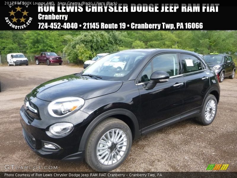 Nero Cinema (Black) / Nero (Black) 2017 Fiat 500X Lounge AWD