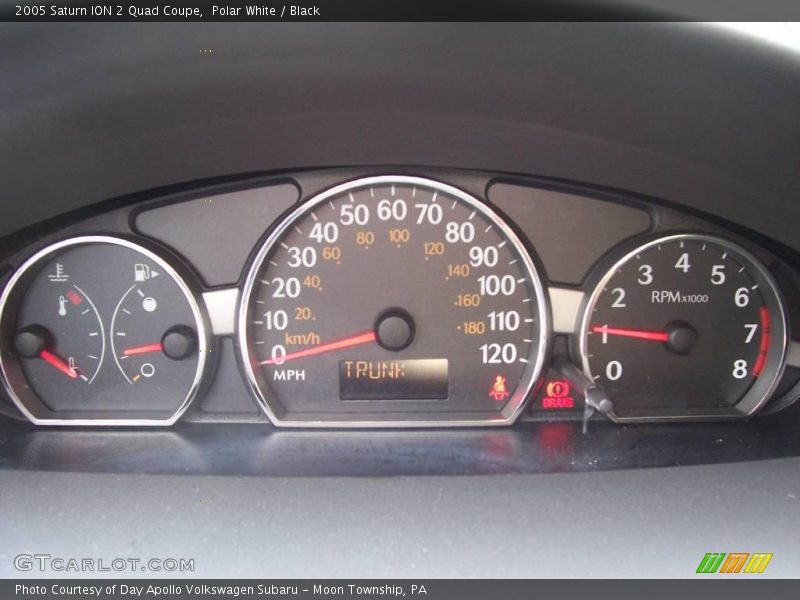 Polar White / Black 2005 Saturn ION 2 Quad Coupe
