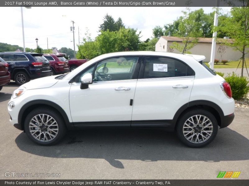 Bianco Gelato (White) / Testa Di Moro/Grigio (Dark Brown/Gray) 2017 Fiat 500X Lounge AWD