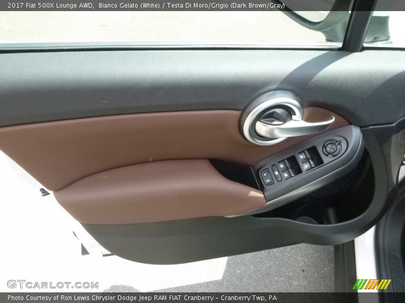 Bianco Gelato (White) / Testa Di Moro/Grigio (Dark Brown/Gray) 2017 Fiat 500X Lounge AWD