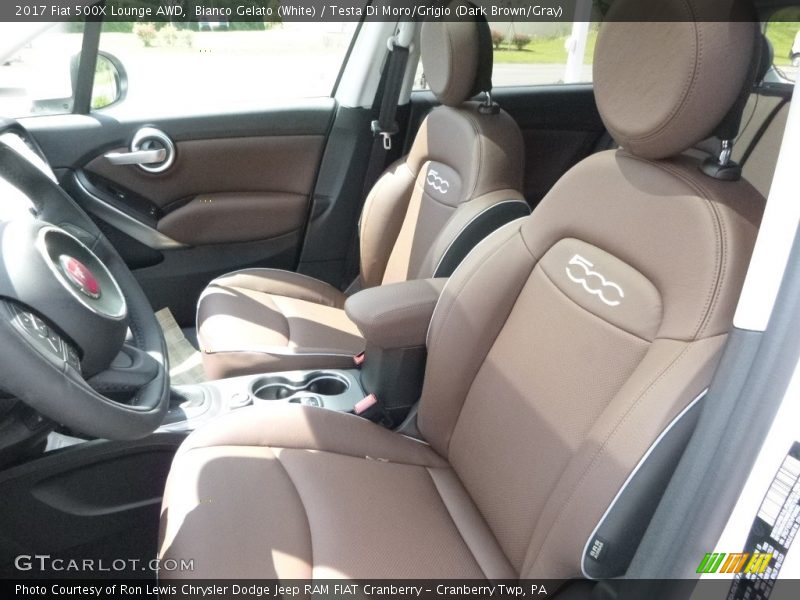 Bianco Gelato (White) / Testa Di Moro/Grigio (Dark Brown/Gray) 2017 Fiat 500X Lounge AWD