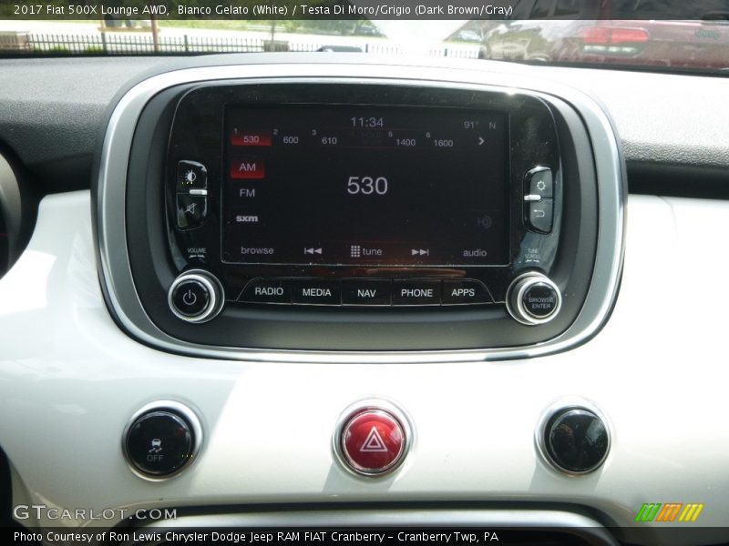Bianco Gelato (White) / Testa Di Moro/Grigio (Dark Brown/Gray) 2017 Fiat 500X Lounge AWD
