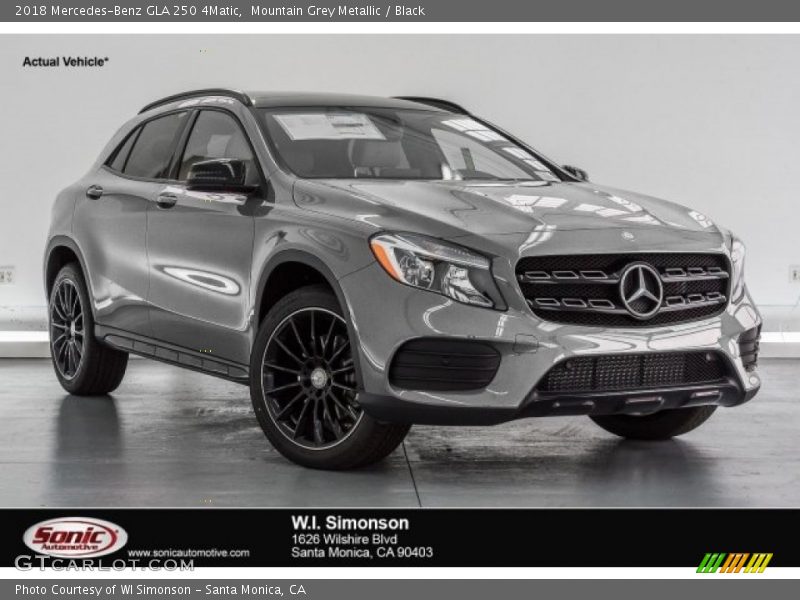 Mountain Grey Metallic / Black 2018 Mercedes-Benz GLA 250 4Matic