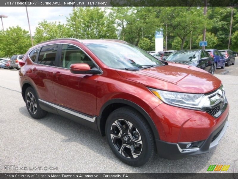 Molten Lava Pearl / Ivory 2017 Honda CR-V Touring AWD