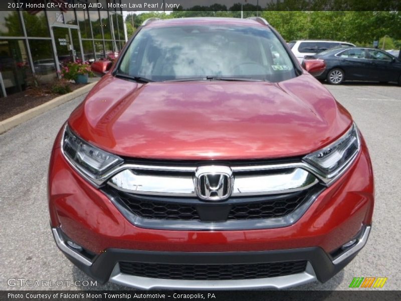 Molten Lava Pearl / Ivory 2017 Honda CR-V Touring AWD