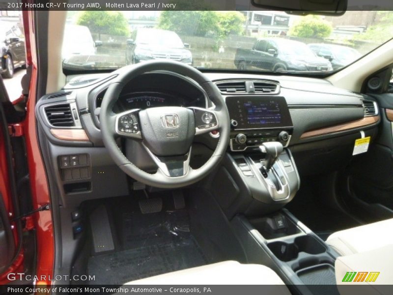 Molten Lava Pearl / Ivory 2017 Honda CR-V Touring AWD