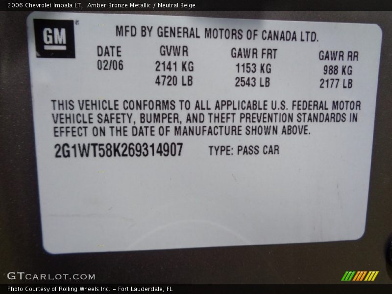 Amber Bronze Metallic / Neutral Beige 2006 Chevrolet Impala LT