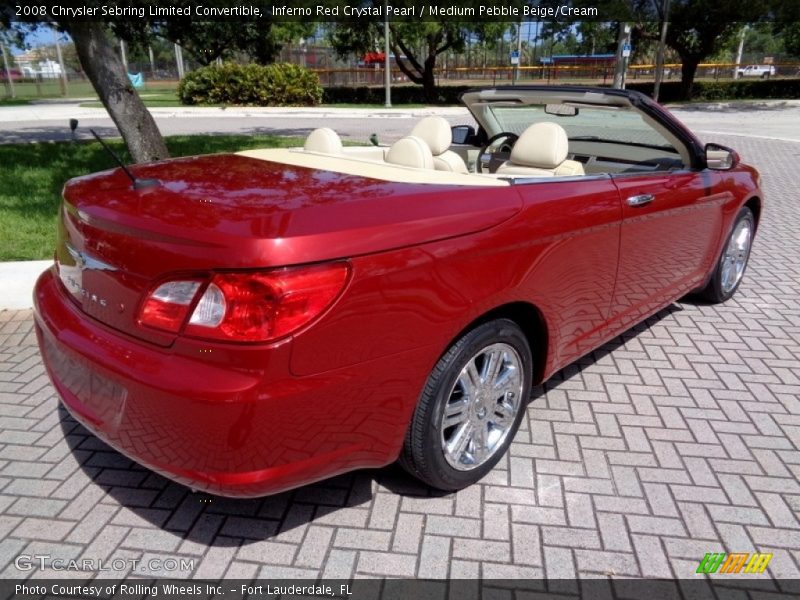 Inferno Red Crystal Pearl / Medium Pebble Beige/Cream 2008 Chrysler Sebring Limited Convertible
