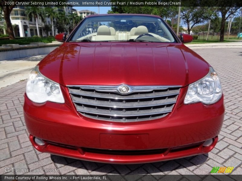 Inferno Red Crystal Pearl / Medium Pebble Beige/Cream 2008 Chrysler Sebring Limited Convertible