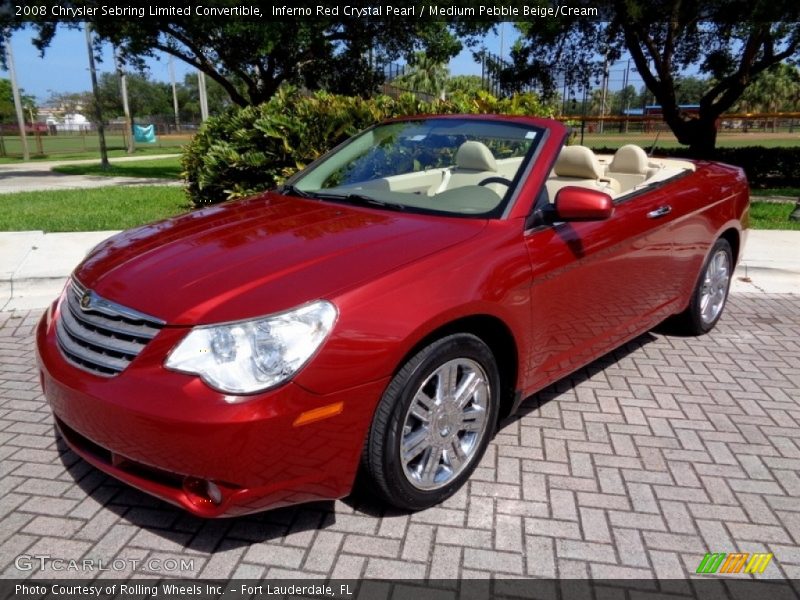 Inferno Red Crystal Pearl / Medium Pebble Beige/Cream 2008 Chrysler Sebring Limited Convertible