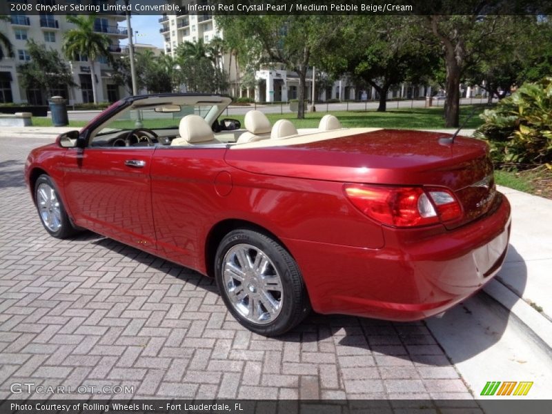 Inferno Red Crystal Pearl / Medium Pebble Beige/Cream 2008 Chrysler Sebring Limited Convertible