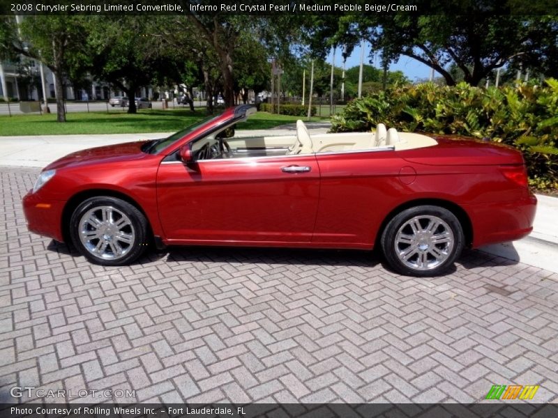 Inferno Red Crystal Pearl / Medium Pebble Beige/Cream 2008 Chrysler Sebring Limited Convertible