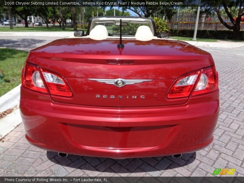 Inferno Red Crystal Pearl / Medium Pebble Beige/Cream 2008 Chrysler Sebring Limited Convertible